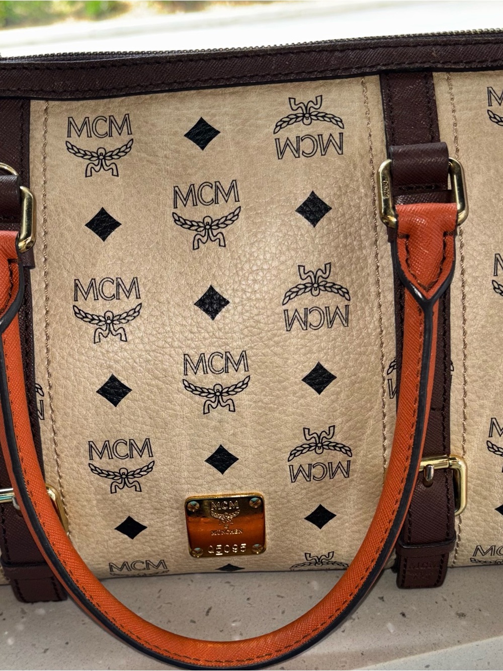 MCM Large Boston Bag